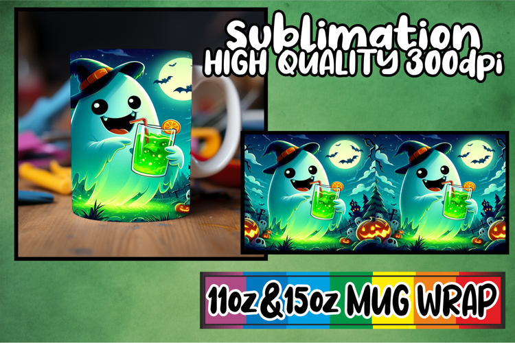 Blissful moments 11oz 15oz sublimation wrap, Ghost