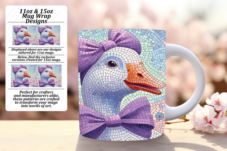 TRENDY 11oz Mug Wrap PNG Template , Goose