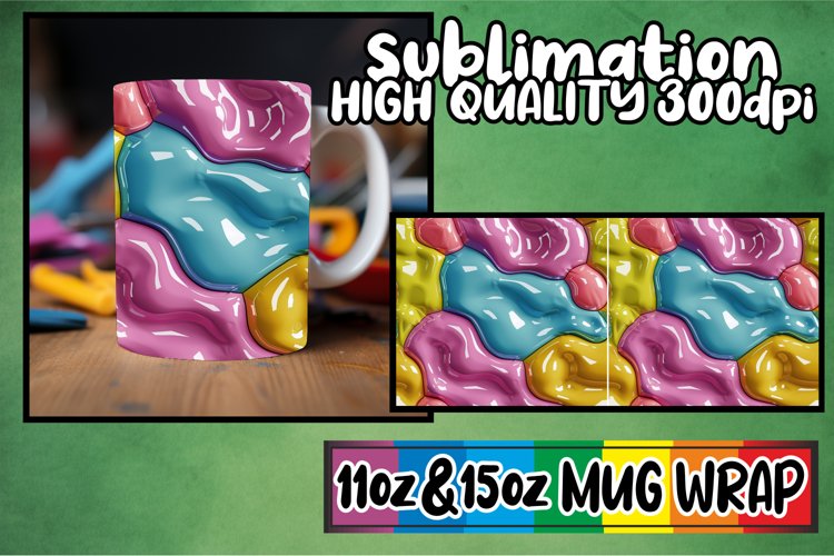 Colorful Pattern Wonderland: Sublimation Mug Wrap 11oz/15oz example image 1