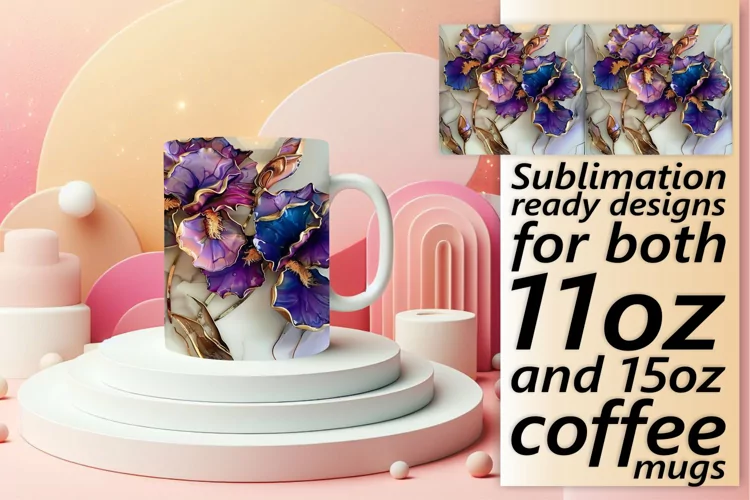 Elegant Floral Fantasy Mug Wrap: Sublimation - 11oz/15oz