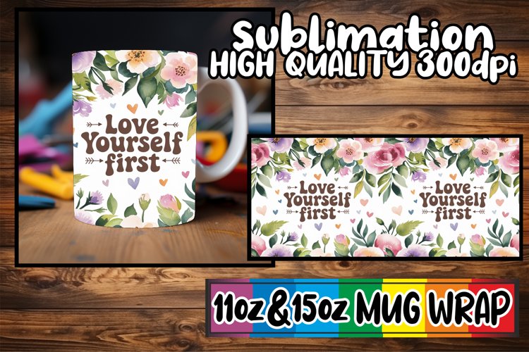 Vibrant adventures sublimation print wrap, Flower Quote