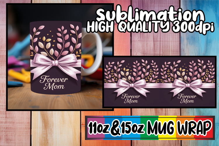 Vibrant hues 11oz 15oz mug wrap, Mother's Day