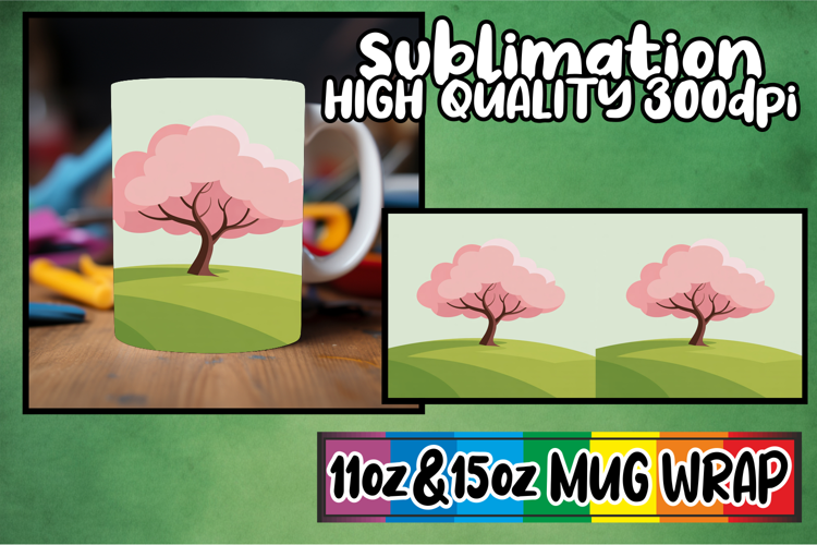 Amazing vibes sublimation 11oz 15oz mug wrap, Spring