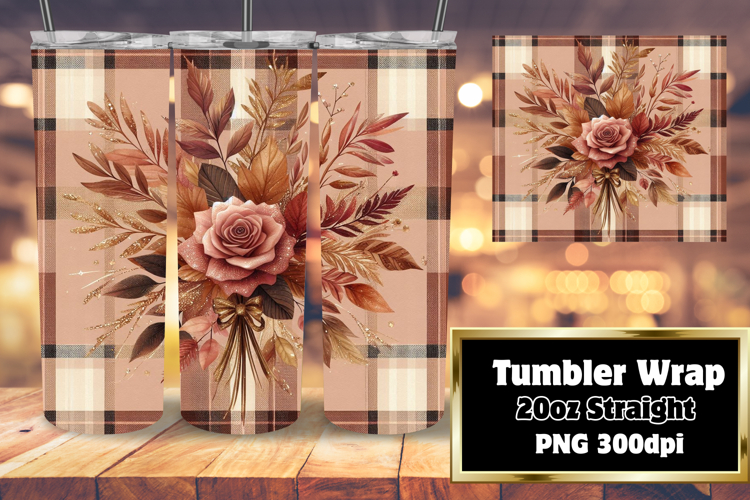 Stylish 20oz Tumbler Design , Autumn Flower