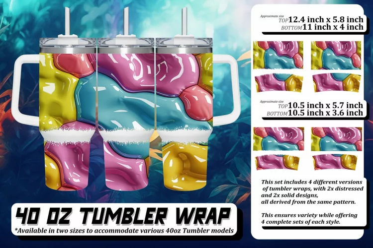 Colorful Abstract Puff Tumbler Art