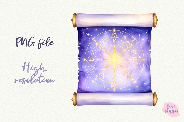 Mystic Scroll Sacred Geometry Clipart Celestial PNG