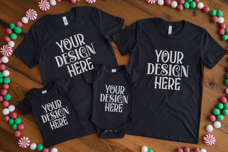Christmas Family Matching Group T-Shirt Mockup