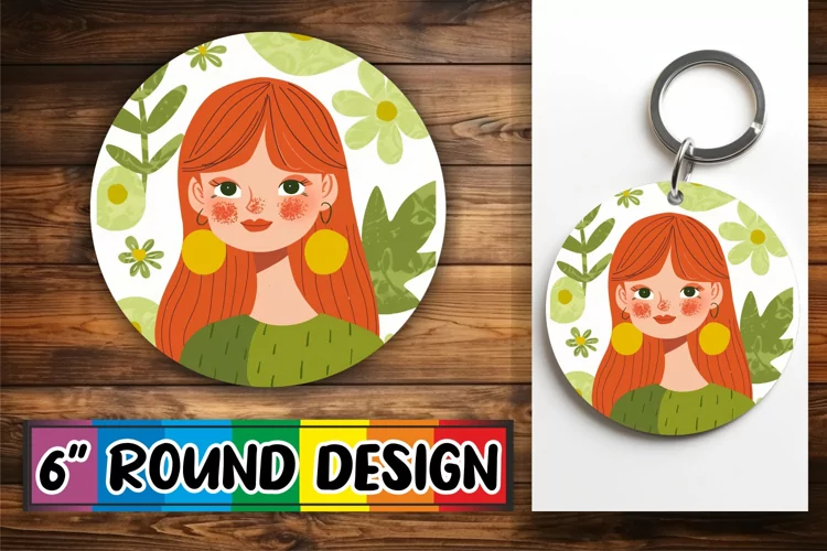Lovely Watercolor Portrait Round Design PNG