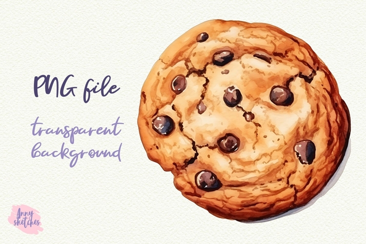 Chocolate Chip Cookie Sublimation Baking PNG