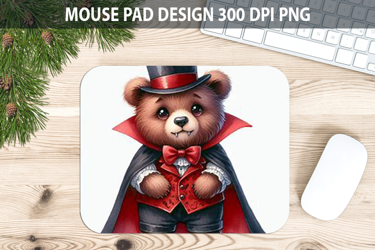 Watercolor Bear Mouse Pad Sublimation - Animal PNG Design