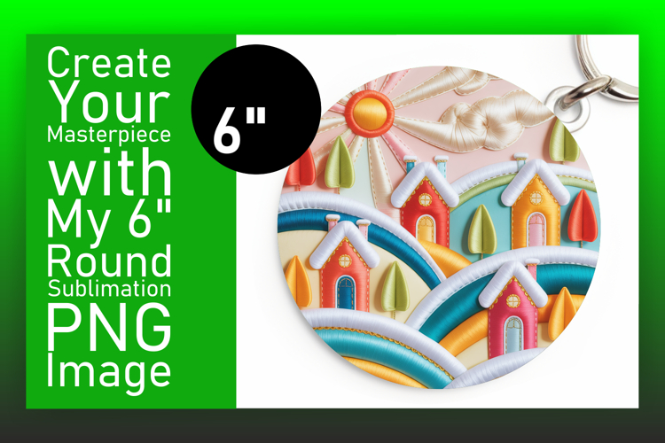 Chic Keychain Circle Design Template , Holiday