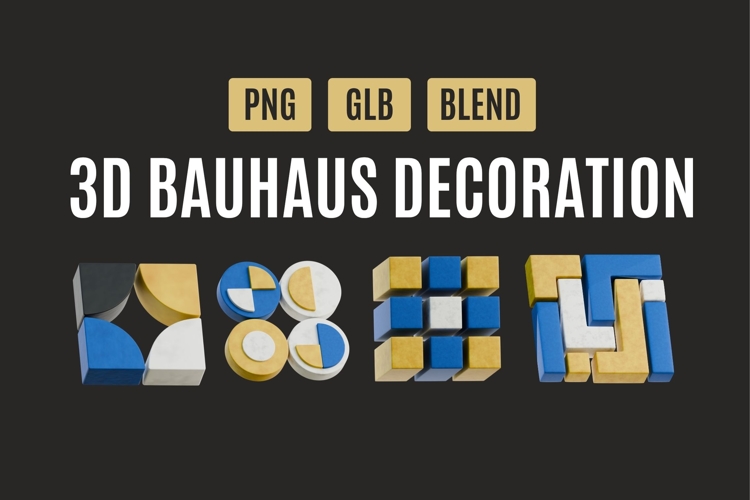 Modern Bauhaus 3D Geometry Pack 03