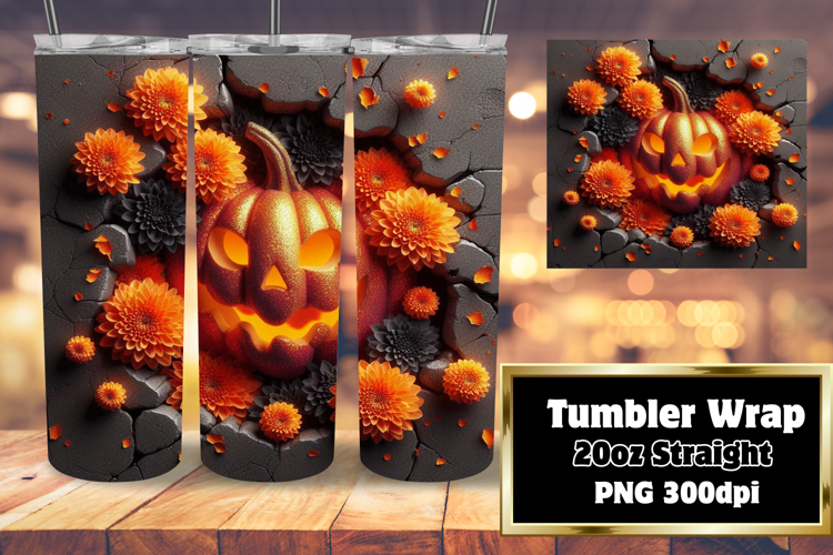 ELEGANT 20oz Tumbler Design for Any Occasion , 3D Pumpkin