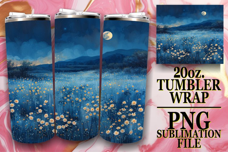 Beautiful Flower Meadow Tumbler Design example image 1