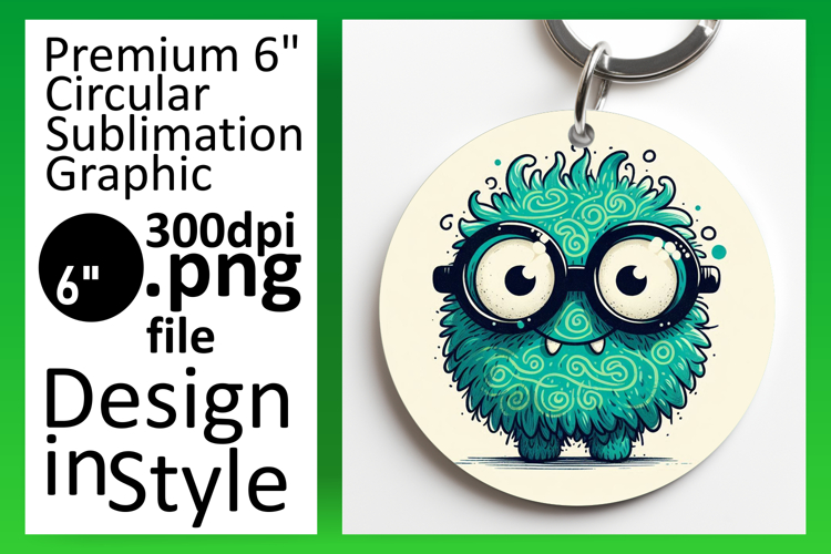 Artful Round Design Coaster Template , Monster