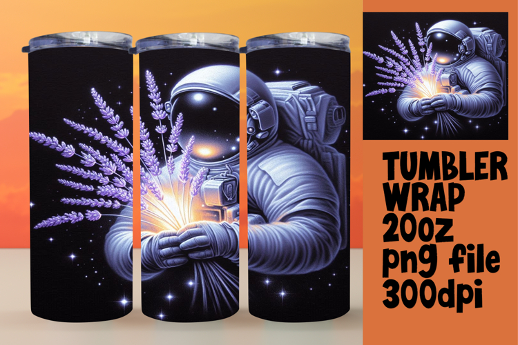 Sublimation Ready 20oz Design Files , Astronaut