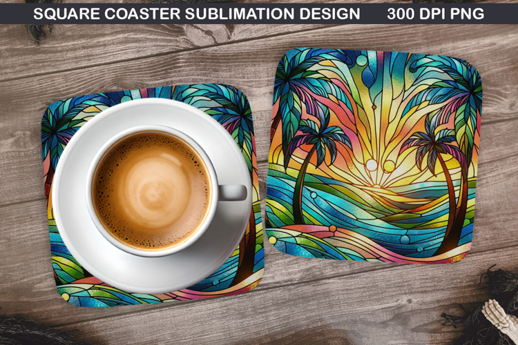Tropical Coaster Sublimation, Summer Coaster PNG Design