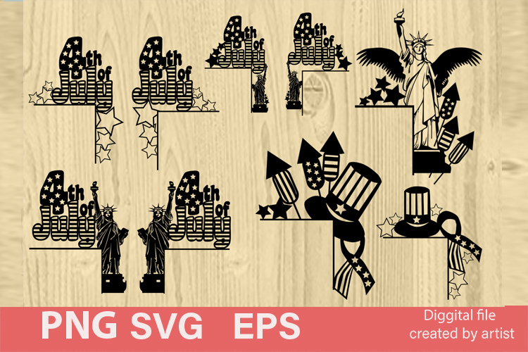 Patriotism corners in SVG, Independence Day in SVG, bundle