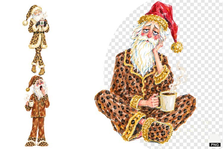 Christmas Santa Love Coffee PNG example image 1