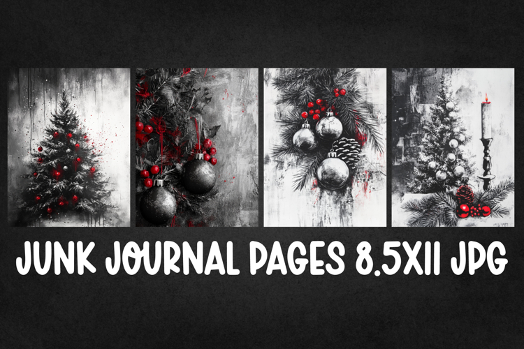 4 Christmas Digital Papers I Christmas Junk Journal Pages