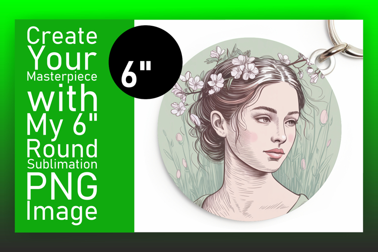 Artistic Keychain Circle Design PNG , Beauty Woman