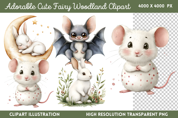 Adorable Cute Fairy Woodland Clipart PNG