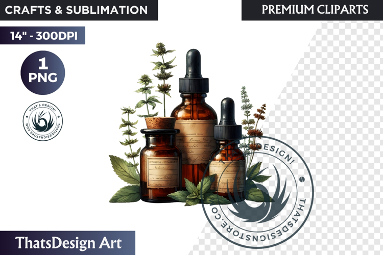 Medicinal Herbs clipart PNG, Apothecary Botanical Graphic