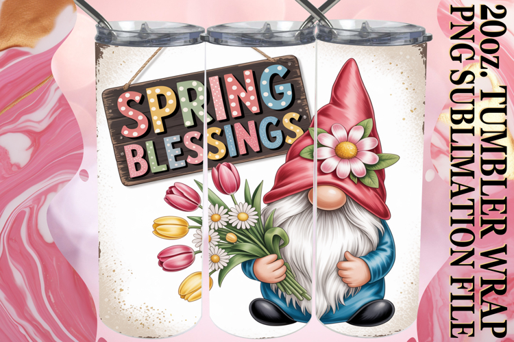 GIFT OF CHEER 20oz TUMBLER WRAP, Easter Gnomes