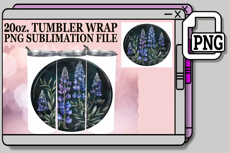 Spring Blossom Denim Tumbler Wrap 20oz