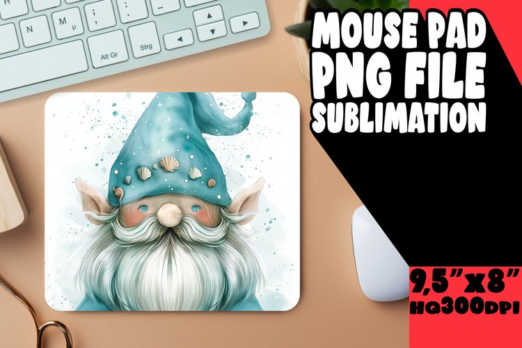 Cozy Canopy: Gnome Mouse Pad Design Sublimation Watercolor example image 1