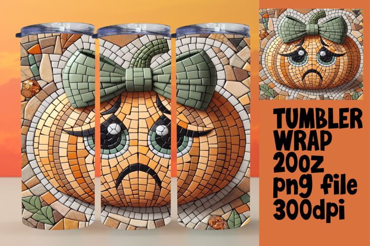 CUSTOM PNG Tumbler Design 20oz , Cute Pumpkin
