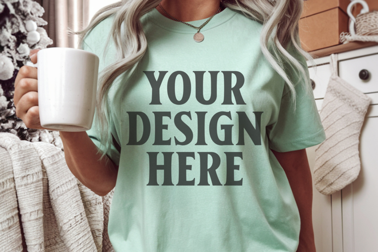 Bay Christmas Comfort Colors 1717 Mockups, CC 1717 m