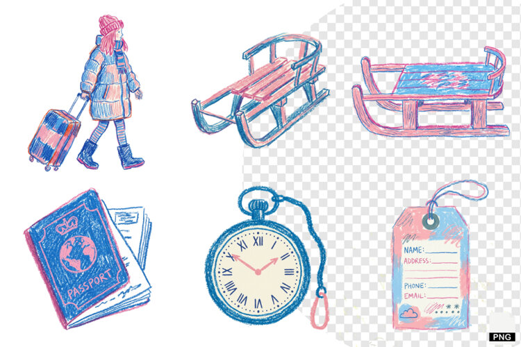 Winter Travel Clipart example image 1