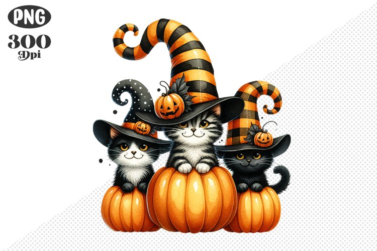 Halloween Cat And Pumpkin Sublimation - Clipart PNG Design