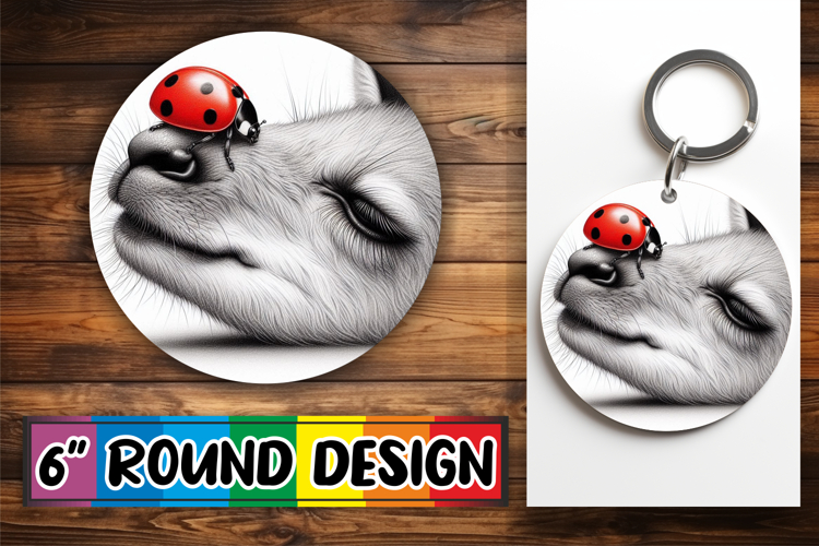 Cheerful Round Coasters PNG, Cute Animals example image 1