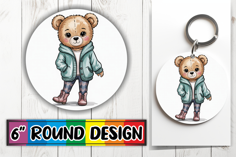 Enchanted Car Coaster Circle PNG, Teddy Bear