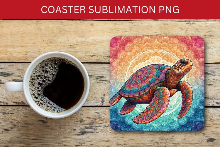square coaster - turtle example image 1