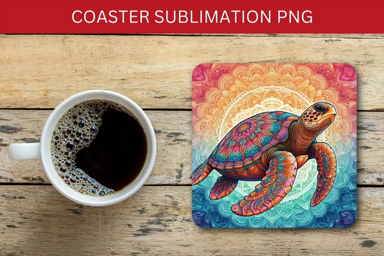 square coaster - turtle