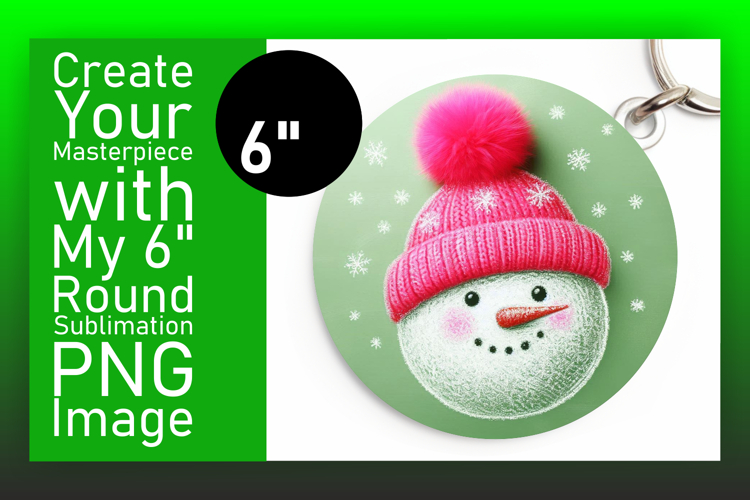 Vibrant Round Design Car Coaster PNG , Snowman
