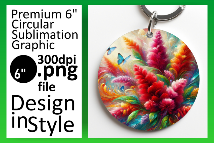 Cute Circle Design Sublimation PNG , Flowers