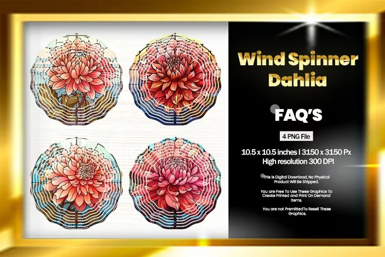 Dahlia Wind Spinner Sublimation - 04 Variations