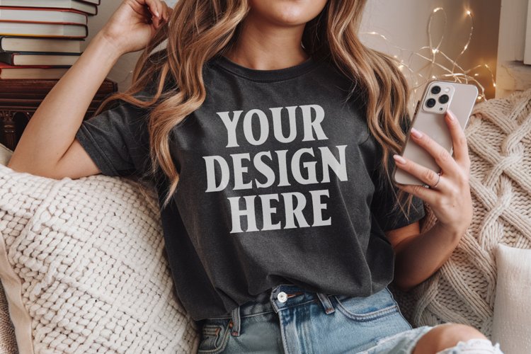 Pepper Christmas Comfort Colors 1717 T-shirt Mockup