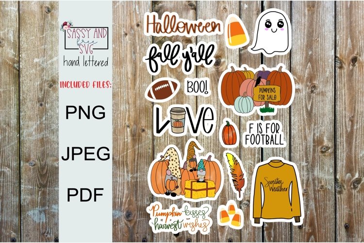 Fall Printable Sticker Sheet l Digital Stickers l Planner example image 1
