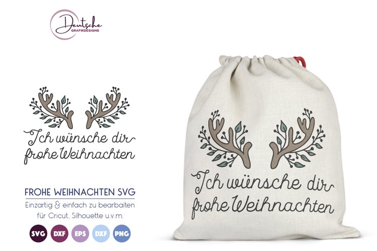 Frohe Weihnachten SVG | Weihnachtswünsche example image 1