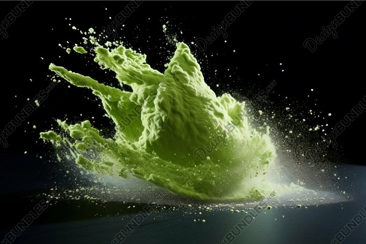 Explosive green paint splash in motion example image 1