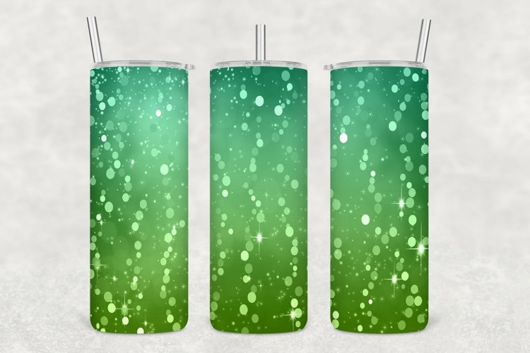 Dark Green Shades Glowing Glitter Tumbler Sublimation