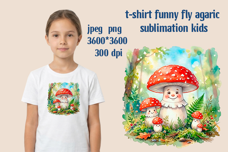 T-shirt funny agaric sublimation kids