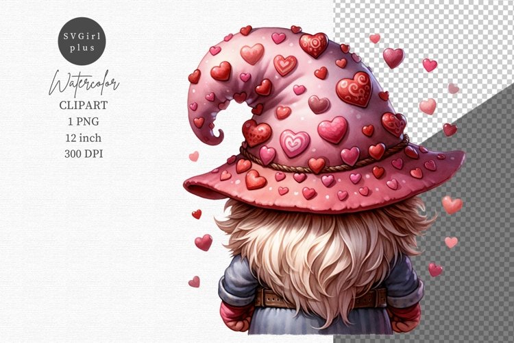 Valentines Day, Gnome behind clipart, Funny