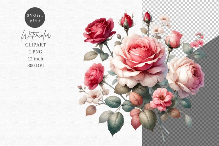 Flowers clipart, Bouquet roses example image 1