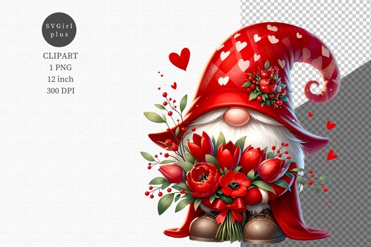 Valentines day gnome clipart, Gnome clipart